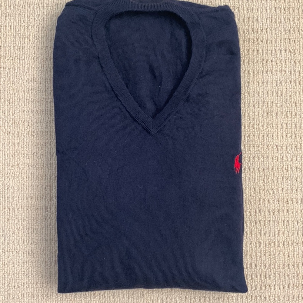 Polo Ralph Lauren custom fit merino wool V-neck sweater